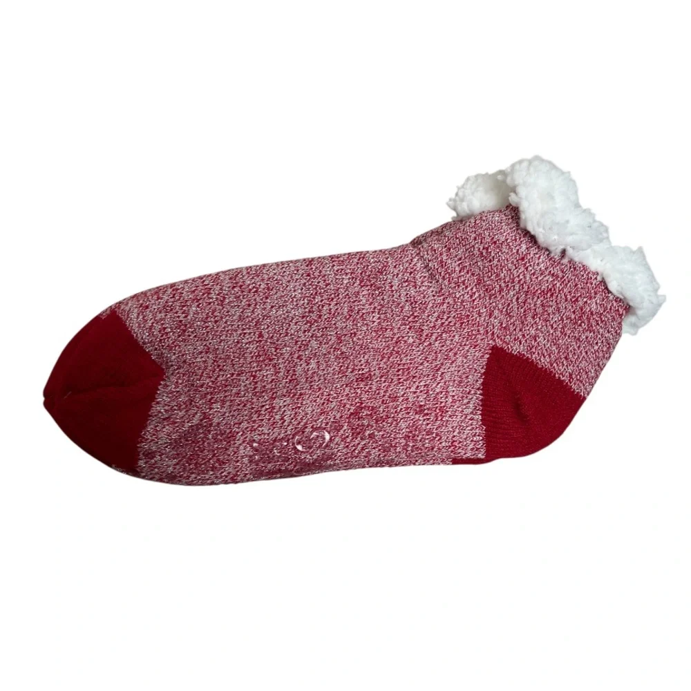 Muk Luks Giftable Shea Butter Infused Ankle Winter Socks Size L/XL in Red